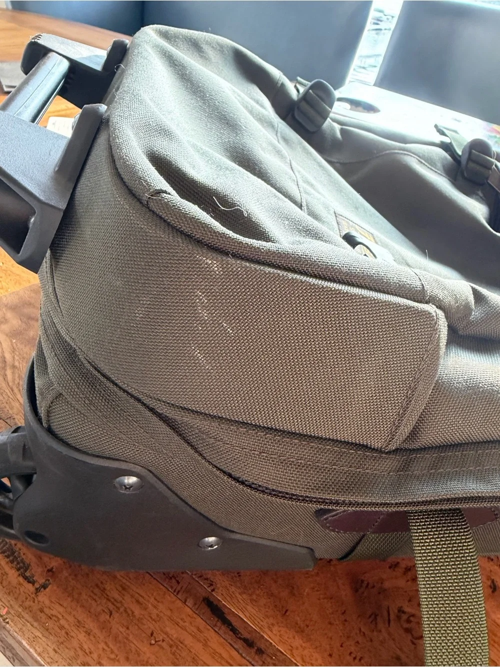 Filson Olive Green Ballistic Nylon Rolling Carry-On Bag